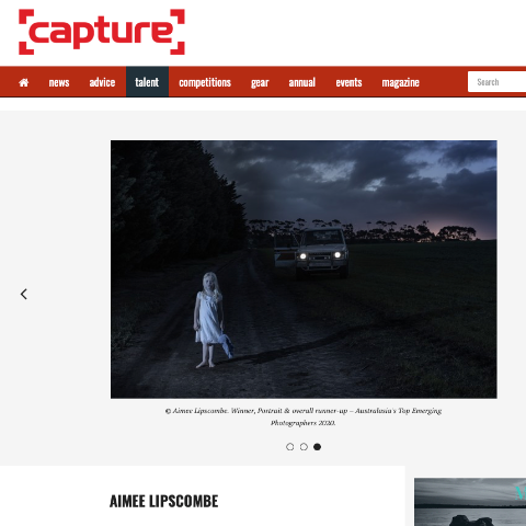 PSC STUDENT AIMEE LIPSCOMBE WINS PORTRAIT AND OVERALL RUNNER UP CATEGORIES IN CAPTURE MAGAZINE'S AUSTRALIASIA'S TOP EMERGING PHOTOGRAPHERS 2020